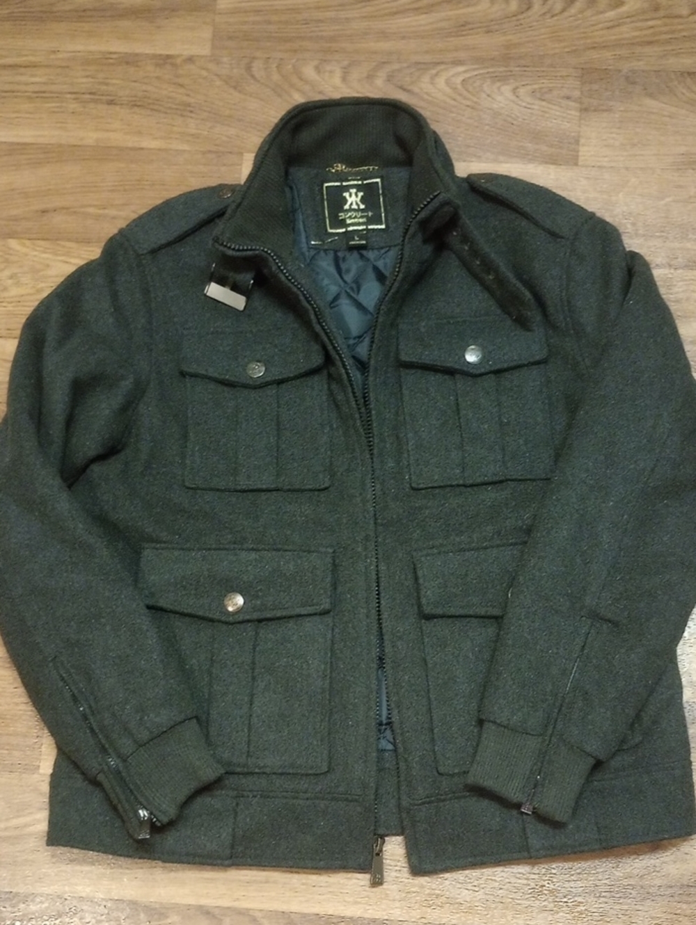 Men's Military Field Jacket in Gray color.